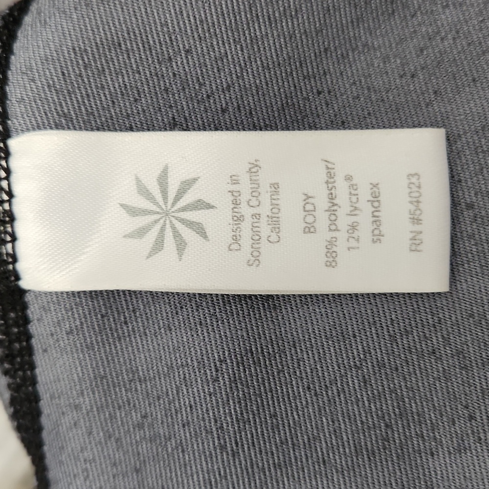 Athleta Chaturanga Capri Striped Tight Leggings in Black/Grey Size Small - Picture 10 of 10